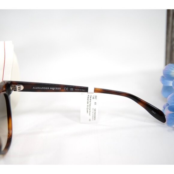 Alexander McQueen 3D Skull Tortoise Logo Havana Acrylic Sunglasses NWT Case main image 5